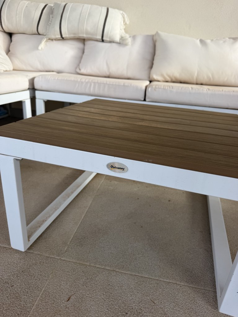 Corner Garden Lounge Set in Aluminum, White