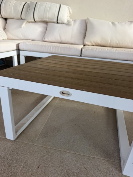 Corner Garden Lounge Set in Aluminum, White