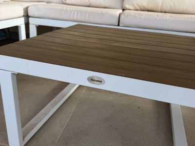 Corner Garden Lounge Set in Aluminum, White