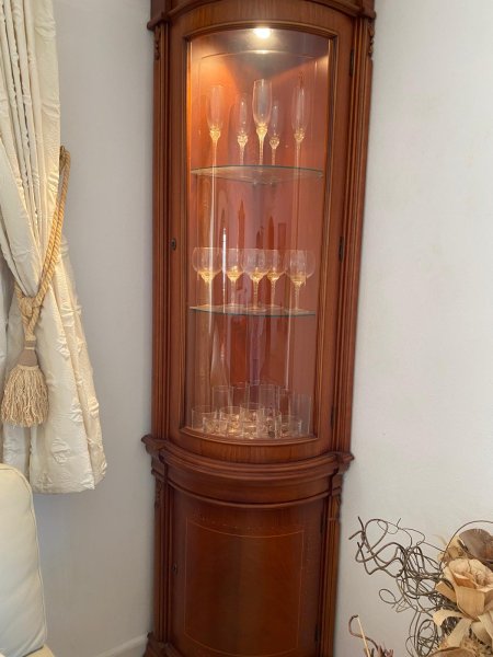 Corner Display Cabinet with Light