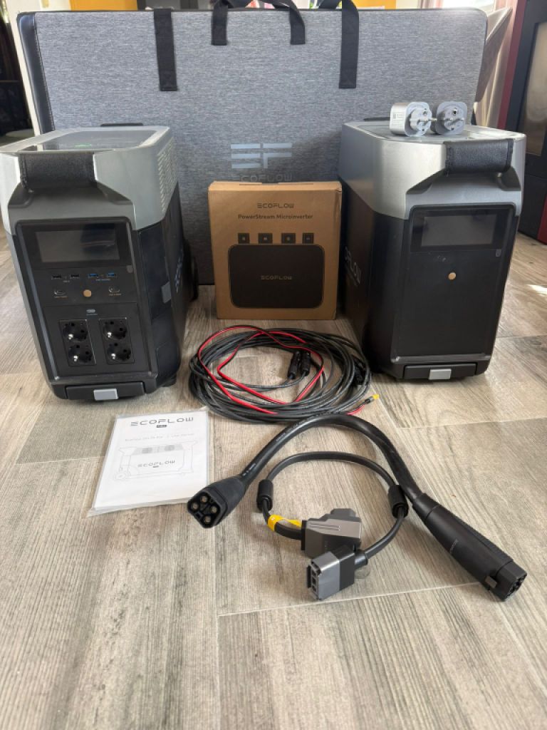 Ecoflow Delta Pro + Zusatzakku & Powerstream 7.400 Wh Balkonkraftwerk Solaranlage PV Anlag