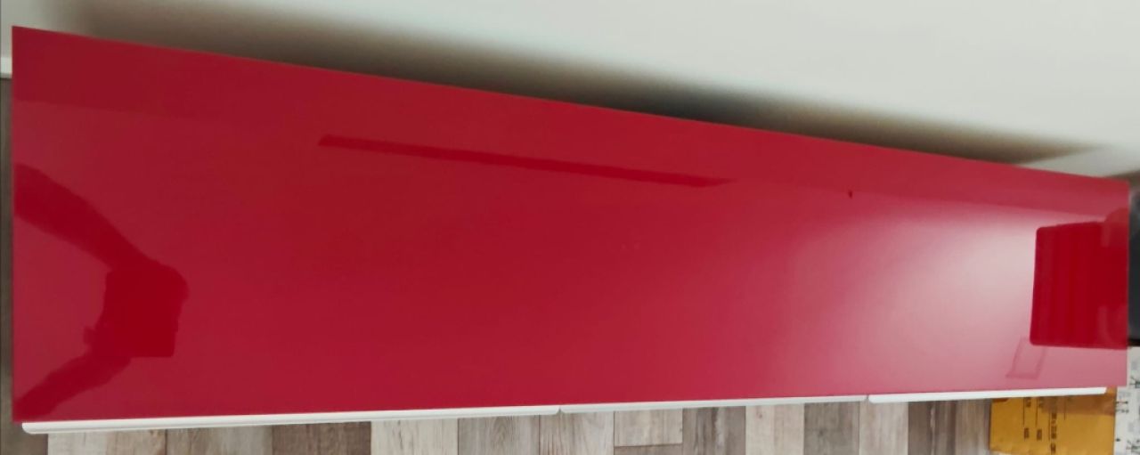 Elegant red high-gloss sideboard