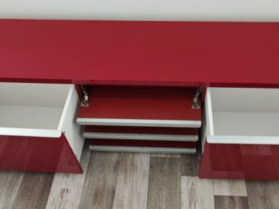 Elegant red high-gloss sideboard