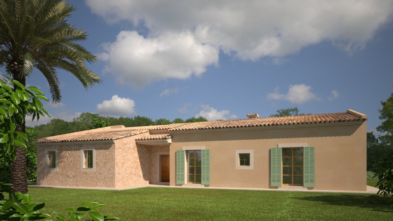 Elegante Neubaufinca mit Heizung, AC, Garage und Pool bei Porreres --- F 70