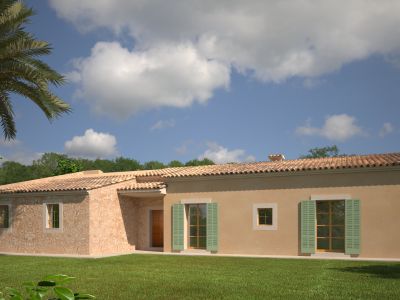 Elegante Neubaufinca mit Heizung, AC, Garage und Pool bei Porreres --- F 70