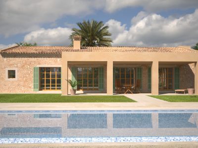 Elegante Neubaufinca mit Heizung, AC, Garage und Pool bei Porreres --- F 70