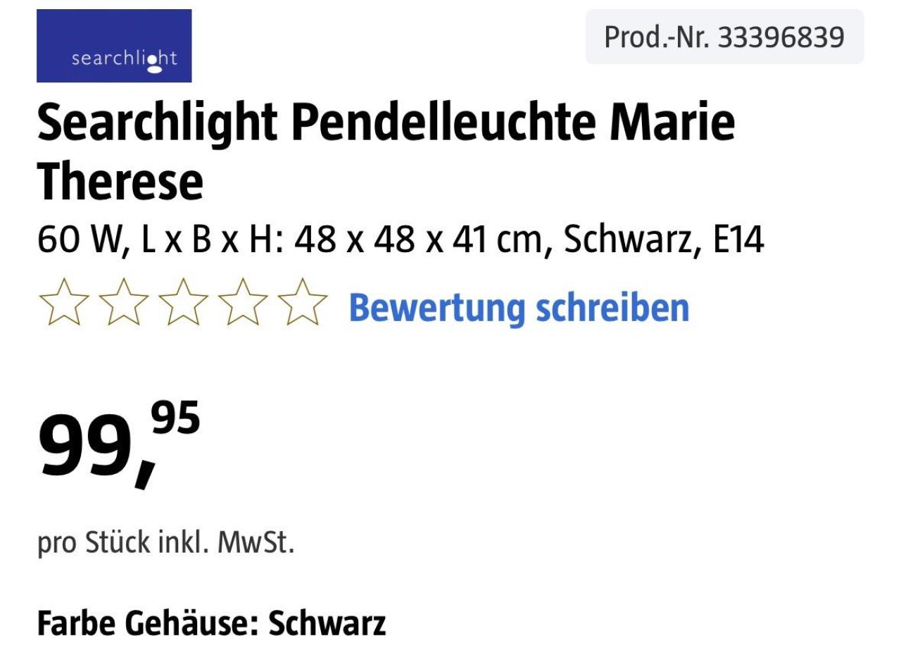 Elegante Pendelleuchte schwarz Kronenleuchter Bauhaus