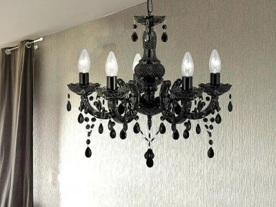 Elegante Pendelleuchte schwarz Kronenleuchter Bauhaus