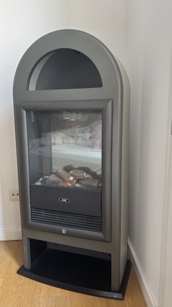 Electric fireplace by EWT with flame effect and heating function Grey/Anthracite