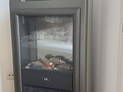 Electric fireplace by EWT with flame effect and heating function Grey/Anthracite