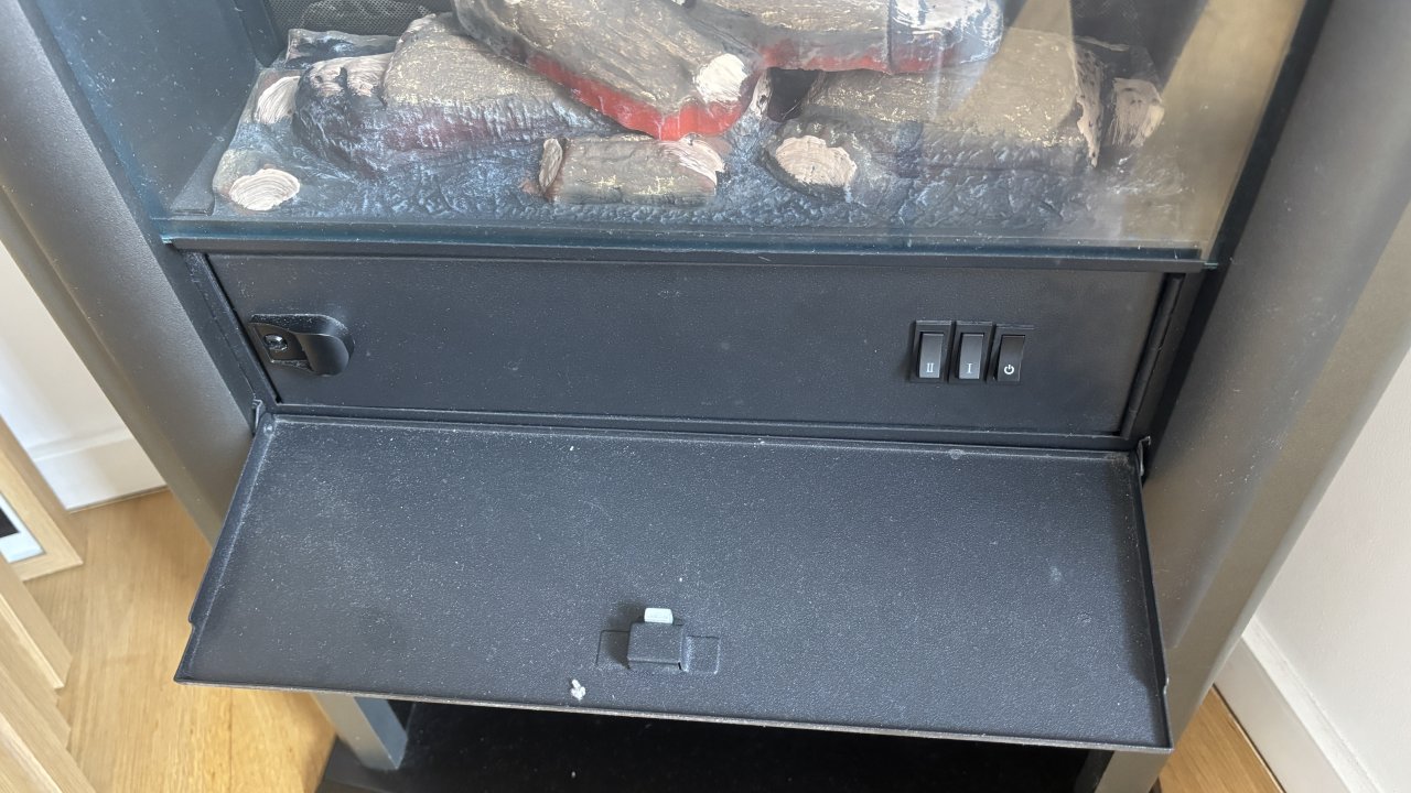 Electric fireplace by EWT with flame effect and heating function Grey/Anthracite