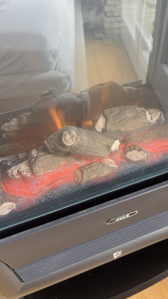 Electric fireplace by EWT with flame effect and heating function Grey/Anthracite