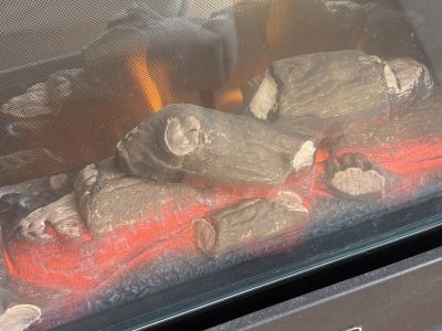 Electric fireplace by EWT with flame effect and heating function Grey/Anthracite