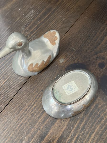 Ente Metall 10 cm hoch 10 cm lang