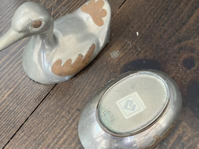 Ente Metall 10 cm hoch 10 cm lang