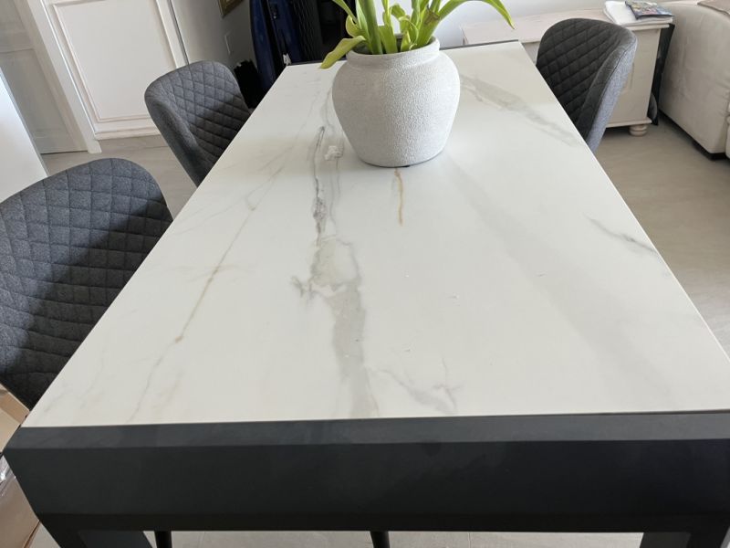 Dining Table Marble Tile Top