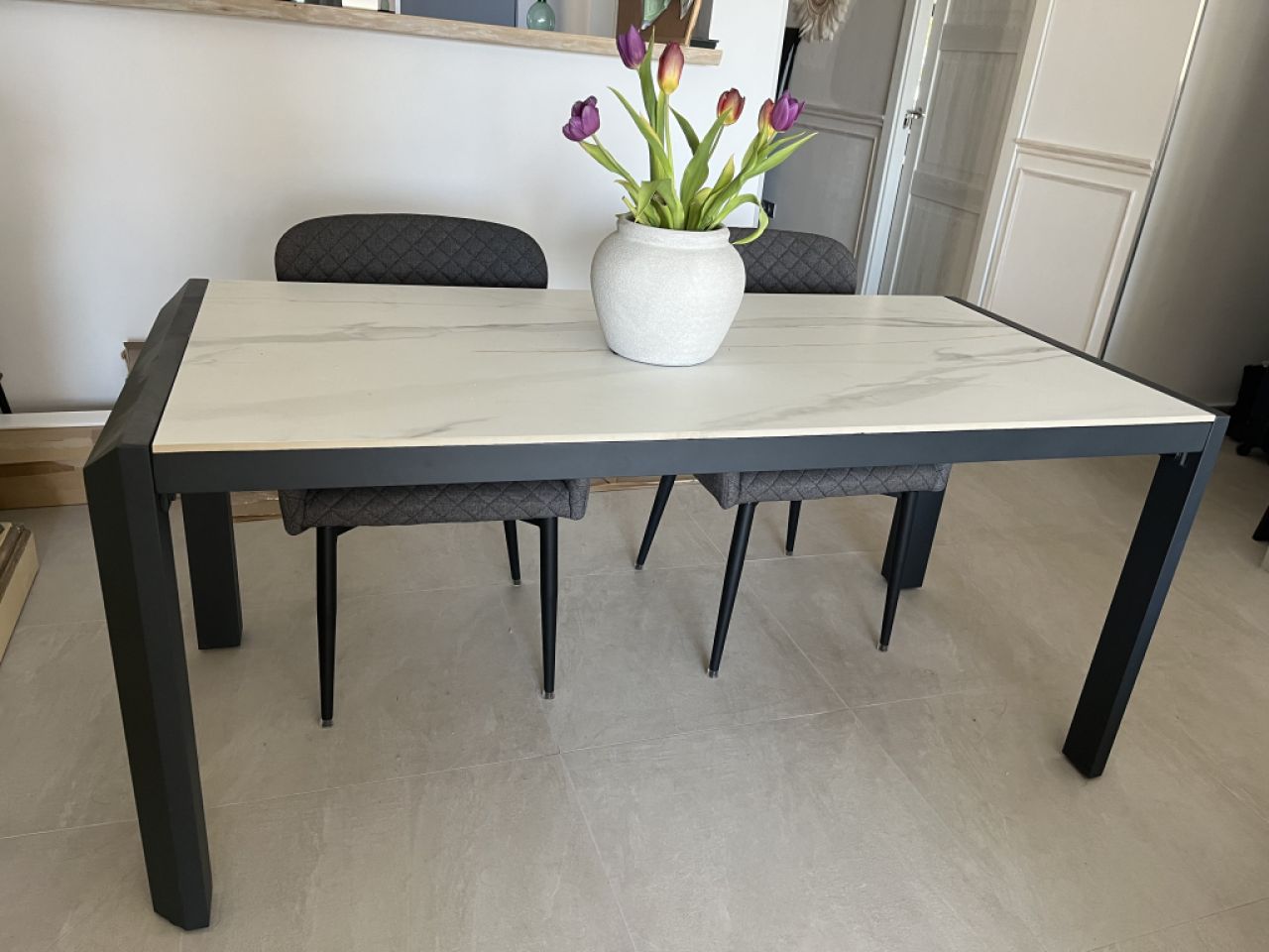 Dining Table Marble Tile Top