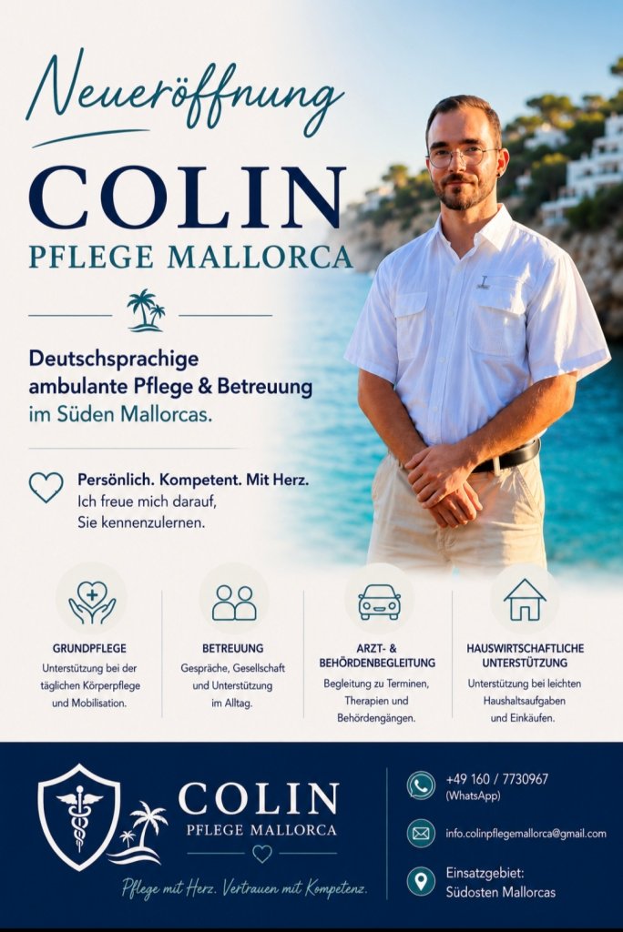 Examinierter Pflegefachmann bietet deutschsprachige Pflege & Betreuung auf Mallorca
