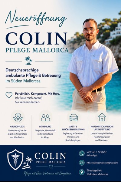 Examinierter Pflegefachmann bietet deutschsprachige Pflege & Betreuung auf Mallorca
