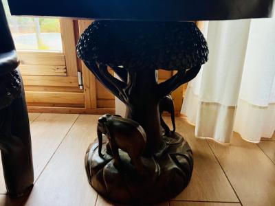 EXKLUSIV:   Massive Tropenholz Sitzgarnitur - 4 Stühle und 1 Tisch