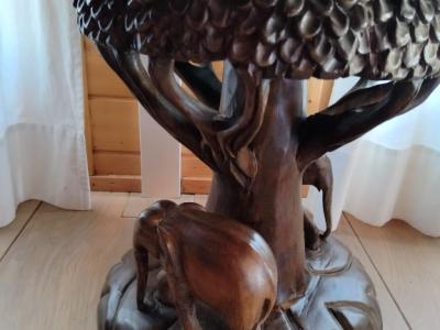 EXKLUSIV:   Massive Tropenholz Sitzgarnitur - 4 Stühle und 1 Tisch