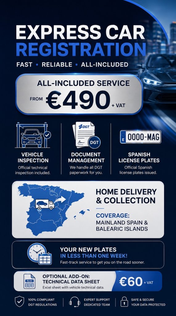 SERVICIOS DE MATRICULACIÓN EXPRESS EN ESPAÑA