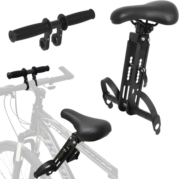 Fahrrad-Kindersitz mit Lenker-Haltegriff zur Montage auf der Fahrradstange