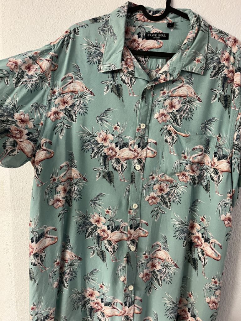 Camisa de manga corta Flamingo para hombre, talla L