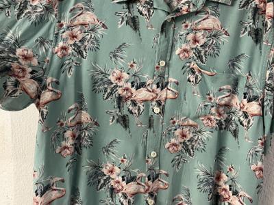 Camisa de manga corta Flamingo para hombre, talla L