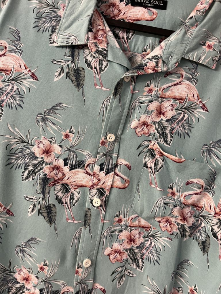 Camisa de manga corta Flamingo para hombre, talla L