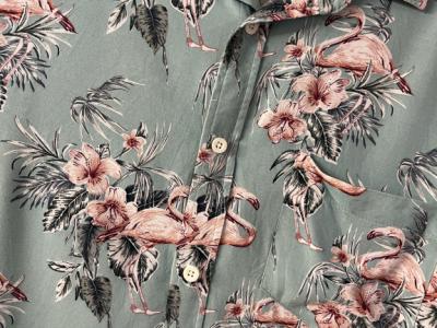 Camisa de manga corta Flamingo para hombre, talla L