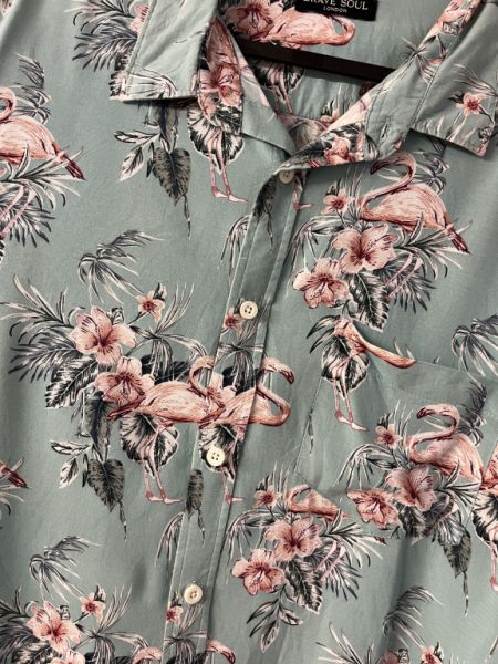 Camisa de manga corta Flamingo para hombre, talla L