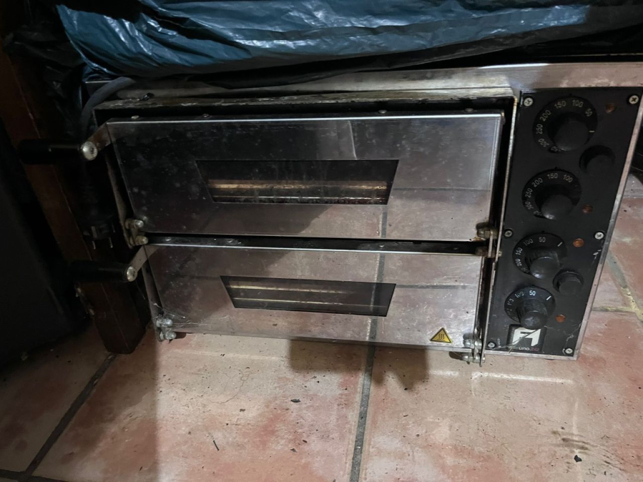 Used Flammkuchen oven with stone plates