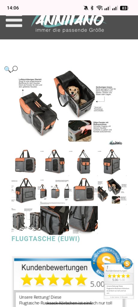 Bolsa de transporte aéreo para perros