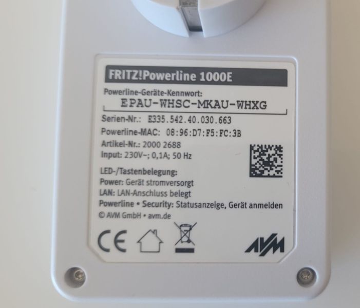 FRITZ!-Powerline 1000E LAN adapters, 2 pieces