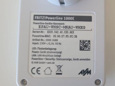 FRITZ!-Powerline 1000E LAN adapters, 2 pieces