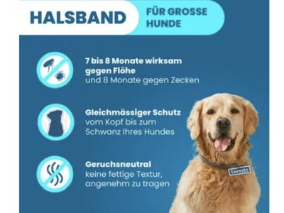 Für große Hunde Seresto Halsband 70 cm gegen Leishmaniose, Flöhe und Zecken, orginalverpackt