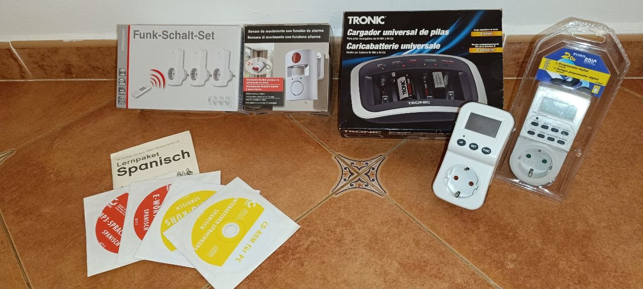 Set de interruptores inalámbricos, alarma, cargador de batería, temporizador, etc.