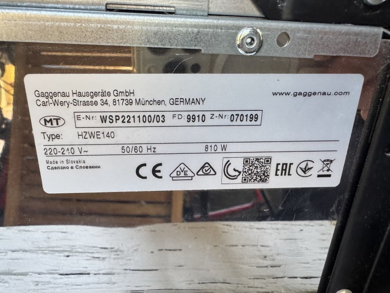 Horno de vapor Gaggenau BSP 250 100 / 04 y cajón calentador Gaggenau WSP 221100