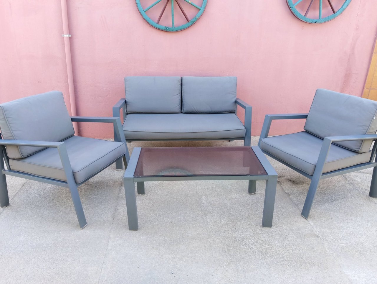 Muebles jardín aluminio.