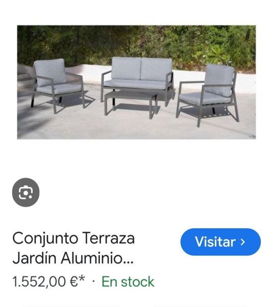 Muebles jardín aluminio.