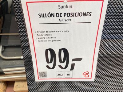 Silla de jardín, respaldo alto. SunFun de Bauhaus
