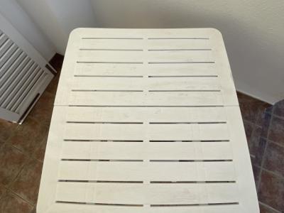 Gartentisch eckig Kunststoff weiss