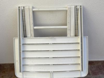 Gartentisch eckig Kunststoff weiss