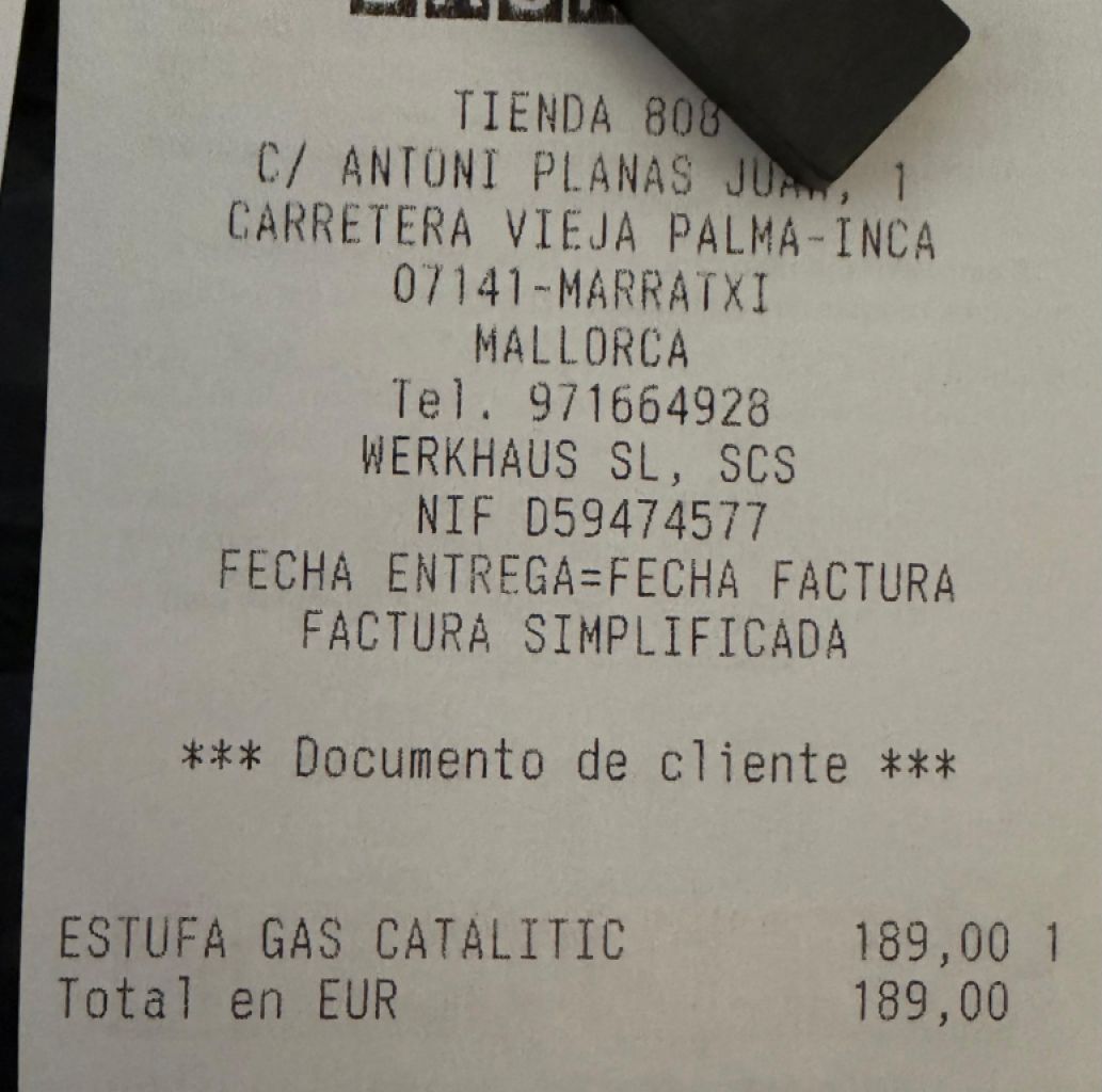 Horno de gas 3,05 kW