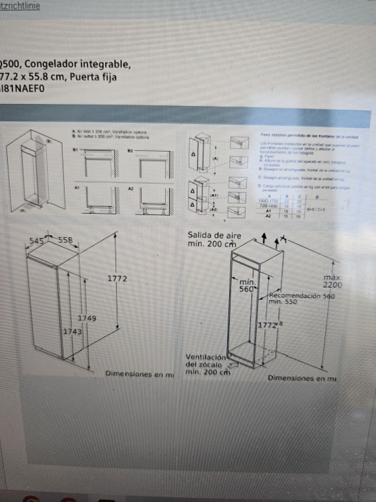 Gefriergerät, vollintegriert Siemens iQ500 GI81NACF0, 177,2/178,8 x56/ 57 x 55cm, 213L, NoFrost