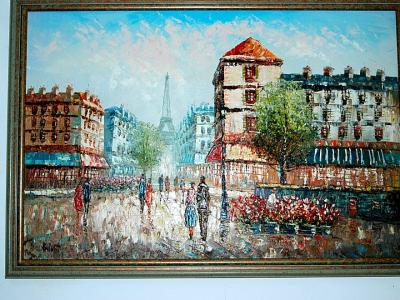 Gemälde Öl auf Leinwand, Caroline Burnett. Signiertes Ölgemälde mit Rahmen