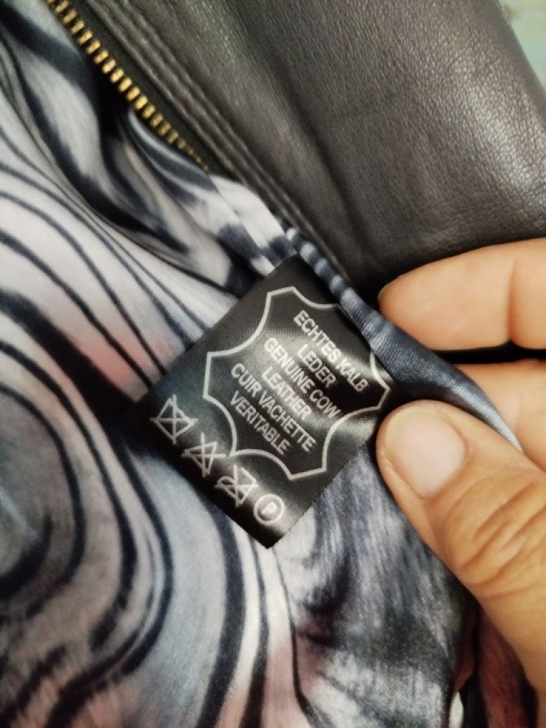 Giorgio Armani Damen-Leder Jacke Gr.40-42 schwarz Kalbsleder