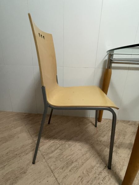 Glass dining table with 3 chairs