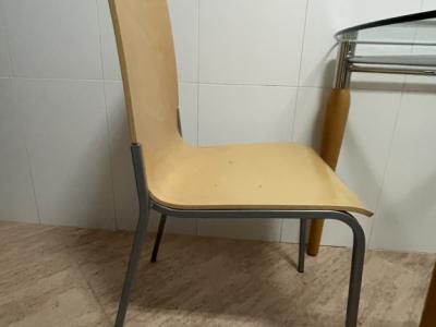 Glass dining table with 3 chairs